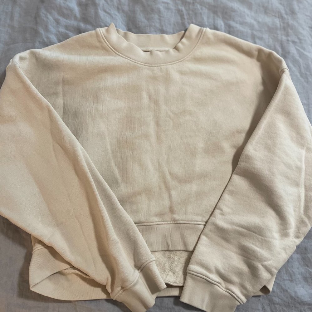 Mate Cropped Crew Neck Sweatshirt (Bone)